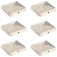 Пирамидни капаци за оградни стълбове 6 бр инокс 101x101 мм