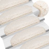 Изтривалки за стълби, 15 бр., 65x21x4 см, бели, полукръгли, големи