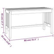 Градинска пейка, 80 см, масивно дърво евкалипт