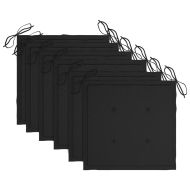 Стифиращи градински столове с възглавници 6 бр тик масив