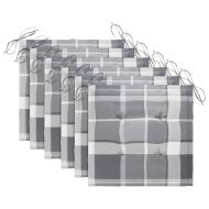 Стифиращи градински столове с възглавници 6 бр тик масив