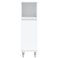 Комплект мебели за баня от 3 части, бял, инженерно дърво