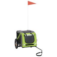 Ремарке за колело за любимци зелен и сив Оксфорд плат и желязо