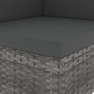 Двуместен модулен диван, полиратан, сив