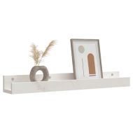 Стенни рафтове, 2 бр, бяла 80x12x9 см масивно борово дърво