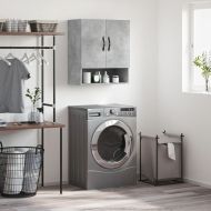 Стенен шкаф, бетонно сив, 60x31x70 см, инженерно дърво