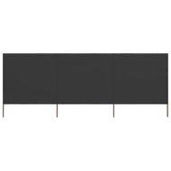 Параван против вятър от 3 панела, текстил, 400x120 см, антрацит