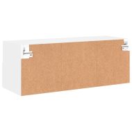 Стенен ТВ шкаф, бял, 80x30x30 см, инженерно дърво