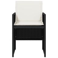 Градински столове с възглавници, 4 бр, черен, полиратан