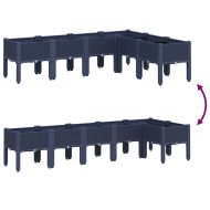 Градинска кашпа с крака, синьо сив, 160x120x42 см, PP