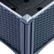 Градинска кашпа с крака, синьо сив, 160x120x42 см, PP