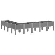 Градинска кашпа с крака, светлосива, 200x160x42 см, PP