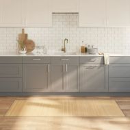 Килим, правоъгълен, светъл натурален, 80x200 см, бамбук