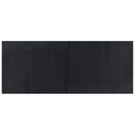 Килим, правоъгълен, черен, 80x200 см, бамбук