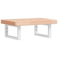 Стенен рафт за мивка, стомана и масивно дърво бук