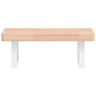 Стенен рафт за мивка, стомана и масивно дърво бук