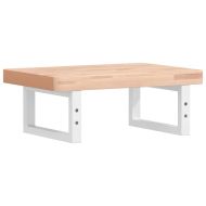 Стенен рафт за мивка, стомана и масивно дърво бук