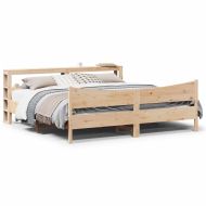 Рамка за легло с табла, 200x200 см, бор масив