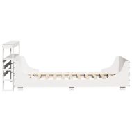 Рамка за легло без матрак, бял, 75x190 см, борово дърво масив