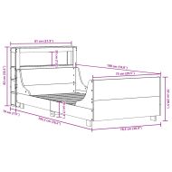 Рамка за легло без матрак, бял, 75x190 см, борово дърво масив