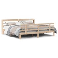 Рамка за легло с табла, 180x200 см, борово дърво масив