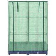Повдигнато легло с оранжерия калъф, ратанов вид, 80x40x123 см