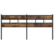 Резервна табла за легло, опушен дъб, 180 см, желязо и инженерно дърво