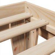 Рамка за легло без матрак, 90x200 см, масивна чамова дървесина