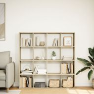 Библиотека, дъб сонома, 137,5x29x137,5 см, инженерно дърво