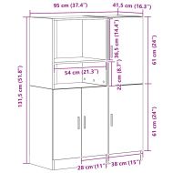 Комплект кухненски шкафове 2 части дъб артизан инженерно дърво
