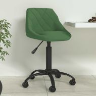 Трапезен стол, тъмнозелен, кадифе