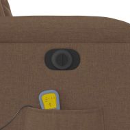 Електрически масажен реклайнер стол, кафяв, текстил