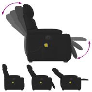 Електрически изправящ масажен реклайнер стол черен текстил