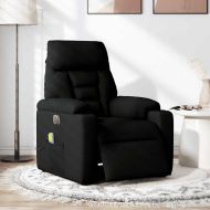 Електрически масажен наклоняем стол, черен, текстил