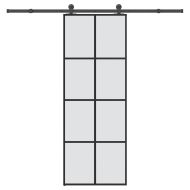 Плъзгаща се врата с обков 76x205 см ESG стъкло и алуминий