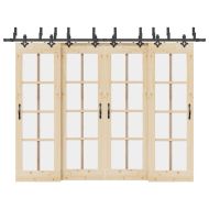 Комплект механизъм за плъзгаща врата, 305 см, стомана, черен