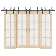 Комплект механизъм за плъзгаща врата, 305 см, стомана, черен