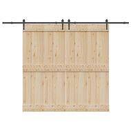 Комплект механизъм за плъзгаща врата, 305 см, стомана, черен