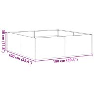 Кашпа, бяла, 100x100x30 см, стомана