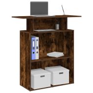 Приемно бюро, опушен дъб, 100x40x104 см, инженерно дърво