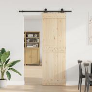 Комплект механизъм за плъзгаща врата, 152,5 см, стомана, черен