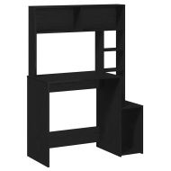 Бюро с рафтове, черно, 100x45x140 см, инженерно дърво