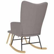 Люлеещ се стол с табуретка за крака, таупе, текстил