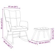 Люлеещ се стол с табуретка за крака, таупе, текстил