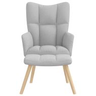 Релаксиращ стол с табуретка за крака Cloud Grey Fabric