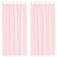 Пердета от воал с прът джобове, 2 бр, светлорозово