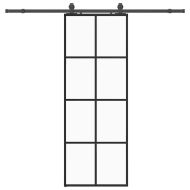 Плъзгаща се врата с обков черна 76x205 см ESG стъкло