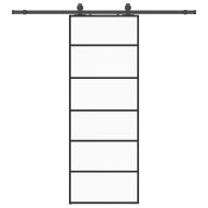 Плъзгаща се врата с обков черна 76x205 см ESG стъкло
