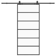 Плъзгаща се врата с обков черна 90x205 см ESG стъкло