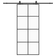 Плъзгаща се врата с обков черна 90x205 см ESG стъкло